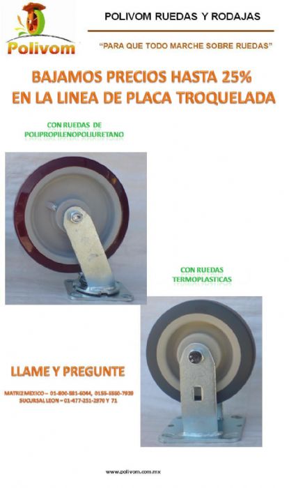 RUEDAS PLACA TROQUELADA (PROMOCION)